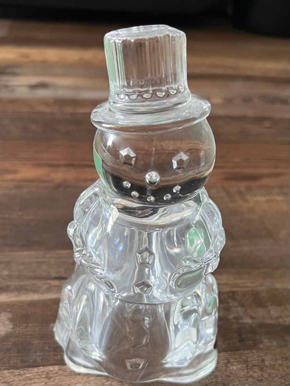 Snowman Deplomb Lead Crystal Tea light Candle Holder